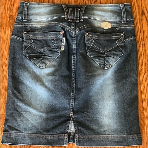 LN Jeans Faded Black Wash Pencil Skirt - Picture 7 of 14